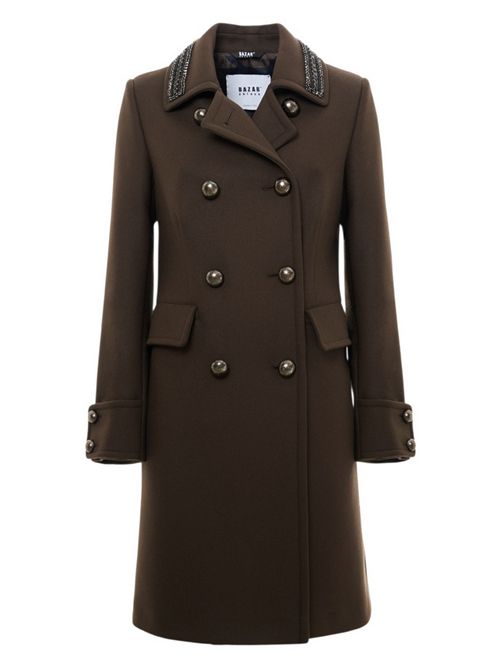 cappotto donna con applicazioni marrone Bazar deluxe | S1146-2000206